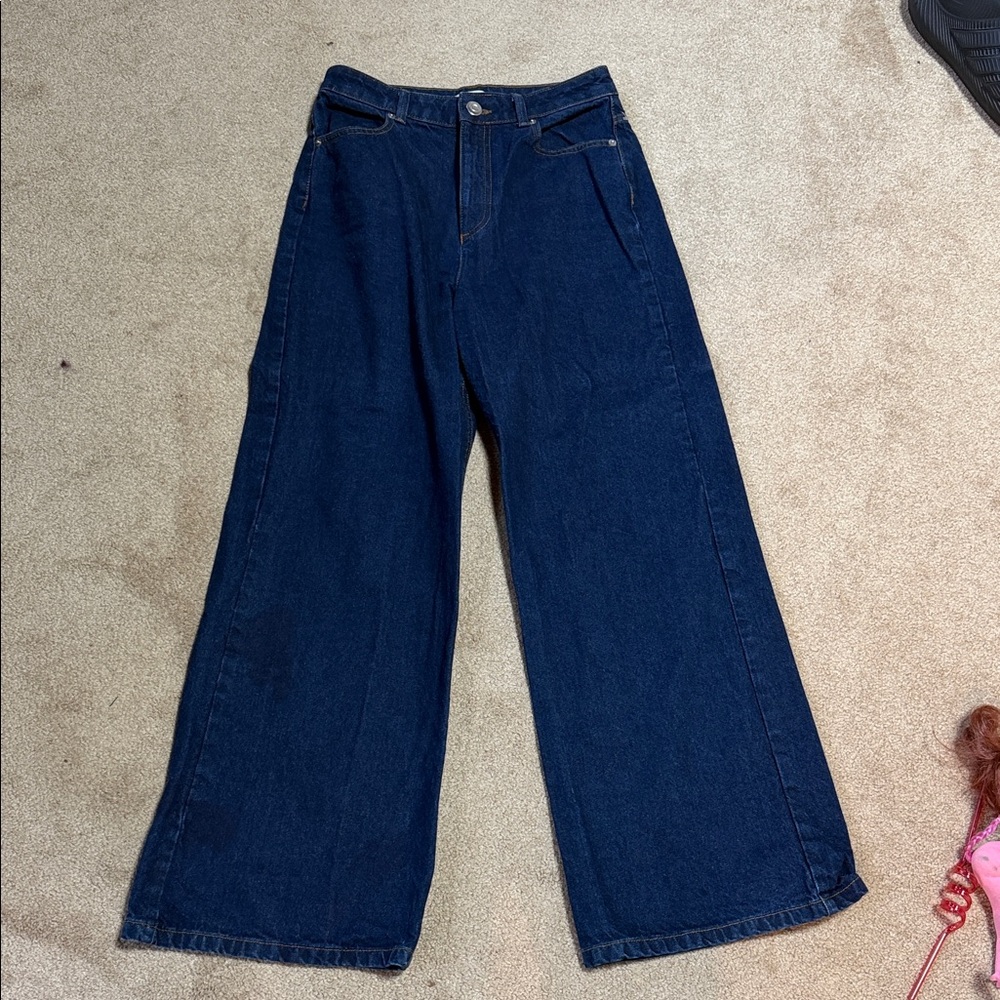 Gianni Bini Navy Wide-Leg Denim Jeans